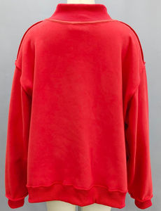 Sweat-shirt à col montant surdimensionné en molleton 100% coton pour femme, respirant, imprimé avec logo personnalisé sur le devant - Product Image 4