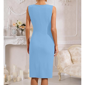 Women's 2025 Summer Satin Dress Elegant Sleeveless Cotton Elegant Breathable <b>Cocktail</b> Party Maxi Dresses - Product Image 4