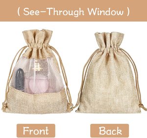 Petits sacs cadeaux sacs en toile de jute avec cordon de serrage sacs de jute réutilisables pour les faveurs de fête de mariage d'anniversaire, Halloween, OEM de Noël - Product Image 4