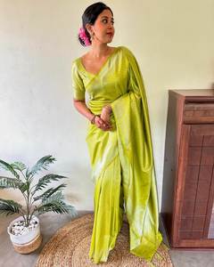 Festival Wear Última llegada Matka Silk Copper Zari & Jacquard Border Work Sari Para Boda y fiesta para mujer - Product Image 2