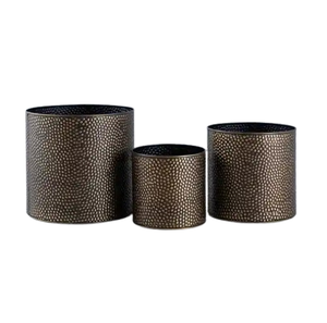 Jarrón de Metal Chapado en Oro para Balcón y Patio Trasero, Juego de 3 Macetas de Metal de Lujo PARA EL Hogar y el Jardín Decorativo - Product Image 5