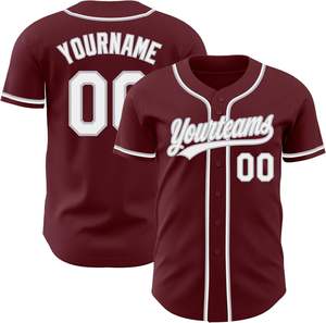 Maillot de baseball personnalisé sublimé uniforme de softball boutonné lettres en sergé brodées nom numéro équipe séchage rapide - Product Image 1