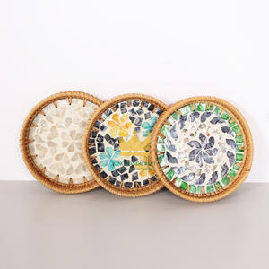 Plateau rond en rotin Offre Spéciale fait main avec plateau de service en gros vadrouille idéal pour les maisons côtières et les centres de villégiature au Vietnam - Product Image 4