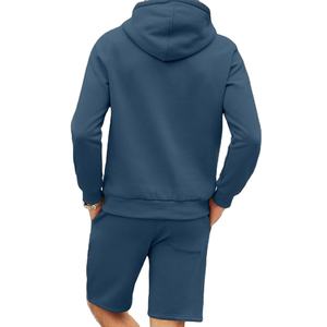 Ensemble de survêtement décontracté d'été pour homme, grande taille, personnalisé OEM, respirant, séchage rapide, en coton, deux pièces, short et sweat à capuche tricoté - Product Image 6