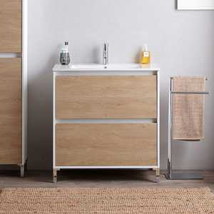 ตู้ห้องน้ำแบบตั้งพื้น Lyon Oak Front สีขาว ขนาด 100 ซม. - Product Image 2