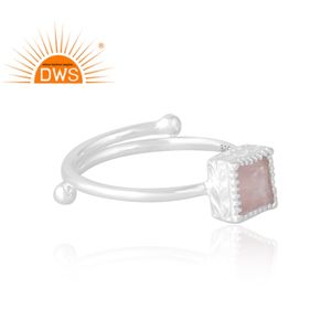 Hot Selling 925 Sterling Silver Natural <b>Rose</b> <b>Quartz</b> Gemstone <b>Ring</b> Custom Jewelry For Women Gift For Her - Product Image 4