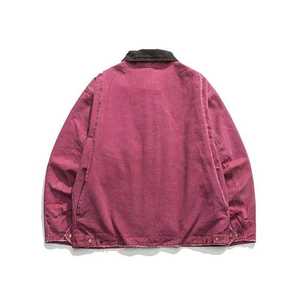 Chaqueta Varsity Vintage de Alta Calidad para Hombre, con Cierre Completo, Cuello Alto, Logo Frontal, Lavado Vintage, Estilo Urbano, para Invierno - Product Image 3