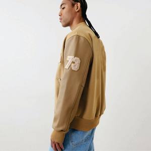 Venta al por mayor de chaquetas con logotipo personalizado para hombre, chaqueta de béisbol informal, abrigo con letras, chaquetas universitarias de algodón unisex - Product Image 3