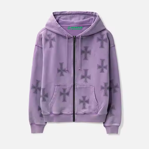 Sweat-shirt à capuche zippé sur mesure de qualité supérieure, unisexe, avec poche kangourou, vêtements de sport, décontracté, 100% coton - Product Image 2