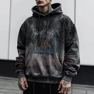 Sweat-shirt à capuche en molleton pour homme en gros, manches longues, simple, streetwear, design personnalisé, sweat-shirt pour homme - Product Image 3