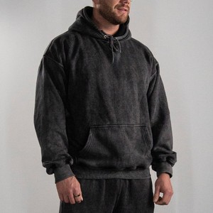 Sudaderas con capucha lavadas personalizadas para hombre, ropa de calle de algodón pesado boxy fit, sudaderas vintage de gran tamaño, sudaderas con capucha lavadas con ácido para hombre - Product Image 4