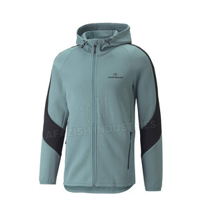 Sweat à capuche zippé personnalisé avec logo pour homme, en molleton de coton et polyester de haute qualité, coupe-vent et respirant, OEM sur mesure - Product Image 1