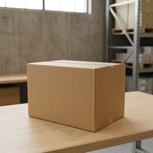 Caja de Cartón Corrugado de Doble Pared Resistente, Color Marrón, Ecológica, para Entrega de Bebidas - Product Image 1