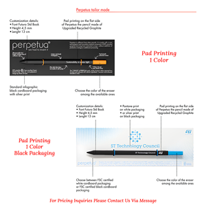 Juego de lápices de grafito reciclado de bronce ecológico, diseño tecnológico, escritura y dibujo perpetuo para uso escolar - Product Image 3