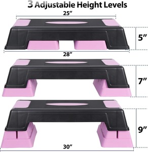 สเต็ปแอโรบิกแบบปรับได้ทำจากวัสดุ ABS พร้อมที่ยก2ระดับสำหรับออกกำลังกายและฝึกที่บ้าน - Product Image 3