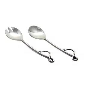 Service à salade en métal plaqué cuivre, nouveau look, cuillère à salade, fourchette, dernier ensemble de couverts, nouveau couverts en métal, cuillère et fourchette - Product Image 5