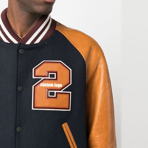 Oem Laine Corps Cuir Manches Vol Baseball Letterman Cuir Écusson Broderie Hiver Vsrsity Jaket pour Hommes - Product Image 4