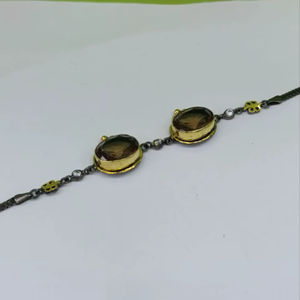 Pulseras Modernas Hechas a Mano en Plata con Baño de Oro y Negro, con Piedras Preciosas que Cambian de Color, 15g - Product Image 1