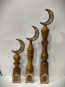 Bois rustique Eid Ramadan décorations islamiques Accents de décoration de fête faits à la main pour les maisons musulmanes modernes - Product Image 3