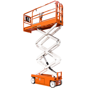 Plateforme élévatrice à ciseaux hydraulique neuve en acier orange, équipement de manutention mobile pour l'entretien des entrepôts - Product Image 1