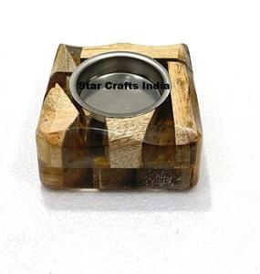 Brûleur à Bakhoor en résine époxy, spécial Ramadan, fait à la main, incrustation de bois, Mubkhara Madkhan, brûleur à encens en bois parfumé, support à charbon de bois Oud - Product Image 5