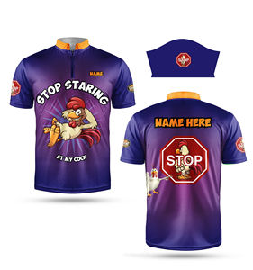 Wholesale Printed Sublimation Cornhole Jersey Quater <b>Zip</b> <b>Shirt</b> Custom Unisex Sport Clothing Quick Dry Breathable - Product Image 1