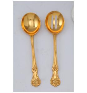 Juego de diseño único de 3 cubiertos de acero inoxidable con mango chapado en oro Juego de cubiertos de la más alta calidad a bajo precio Venta completa rata - Product Image 6