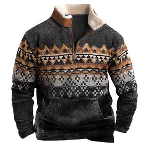 Sudadera con capucha de invierno con cremallera y cuello alto para hombre, personalizada, bordada y sublimada, estilo urbano, venta al por mayor - Product Image 1