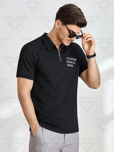 Camiseta de algodón con cuello de polo liso de corte regular para hombre OEM con logotipo personalizado Polos para hombre camisas para hombre - Product Image 3