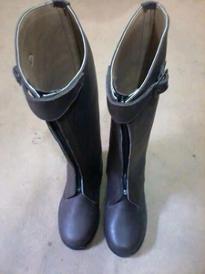 Bottes d'équitation pour hommes de haute qualité en cuir véritable, bottes hautes à fermeture éclair longue avec MOQ personnalisé - Product Image 4