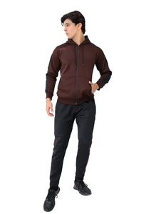 Conjunto de chándal con capucha para hombre, sudadera con cremallera completa y sudadera con cordón y pantalones deportivos a juego, ropa deportiva atlética de dos piezas - Product Image 3
