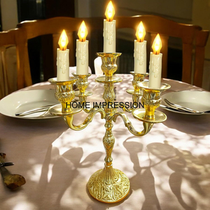 Bougeoir pilier en métal couleur or pour table de mariage support de chandelier décoratif pour noël décoration de la maison approvisionnement - Product Image 3