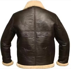 Chaqueta de invierno de piel sintética para hombre, informal, gruesa, cálida, para exteriores, de talla grande, para motocicleta, de cuero genuino, para hombre - Product Image 4