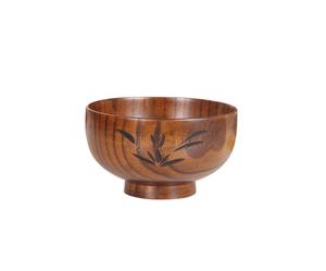 Tazón de Madera Tallado a Mano de Estilo Artesanal Moderno y Ecológico |   Tazón para Servir Ecológico y Duradero para Fiestas - Product Image 1