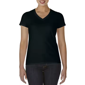 Camiseta con logotipo personalizado de fábrica de entrega rápida, todos los colores, 100% algodón, fácil de lavar, Camiseta con cuello en V para hombres - Product Image 1