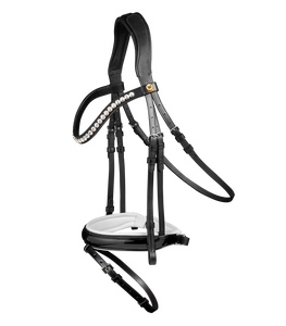 Bride personnalisable en cuir véritable de style occidental pour cheval en brun foncé SOFTY GLITTER de nombreuses options de couleurs disponibles - Product Image 1