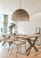 Nouveau design fait à la main tissé bambou osier pendentif luminaire rotin naturel lampes suspendues lustre pour la décoration de bureau à domicile ML62