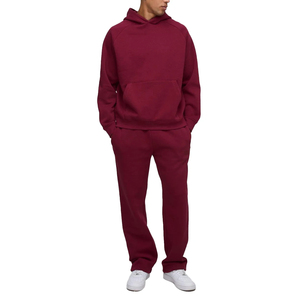 Nouveau sweat-shirt à capuche pour homme tendance, survêtement, pantalon de survêtement, épaules tombantes, 100% coton molletonné, style poche, logo personnalisé - Product Image 4