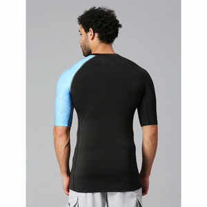 T-shirt de compression de sport pour homme 100% coton écologique respirant à manches courtes coupe ajustée pour la course à pied - Product Image 4