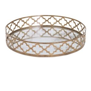 Plateau de service en verre doré pour aliments et desserts, équipement de restauration et de traiteur à prix abordable - Product Image 2