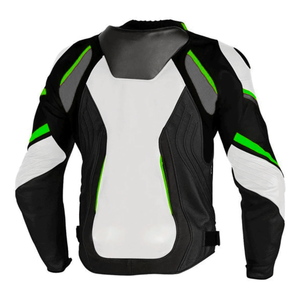 Track Racing Cuero de vaca genuino Chaqueta de moto Protecciones Road Riding Invierno Tallas grandes Blanco Unisex - Product Image 2