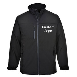 Veste de survêtement imperméable personnalisée de haute qualité pour hommes Vestes d'extérieur coupe-vent softshell à fermeture éclair complète en nylon et polyester - Product Image 1