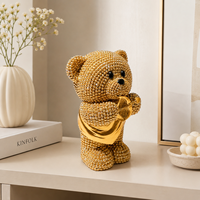 Statue d'ours en résine de luxe moderne, artisanat créatif, écologique, peinte à la main, réaliste, décoration d'intérieur