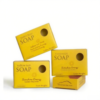 Boîte à savon pliable avec logo personnalisé imprimé, emballage de produit en matériau recyclé personnalisé avec laminage mat