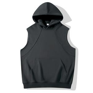 Sweat à capuche imprimé bouffant personnalisé 500gsm débardeurs musculation muscle coupé t-shirt sans manches gym pull sur sweats à capuche - Product Image 2