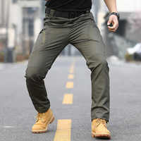 Celana Cargo Soft Shell Khaki Pria Elevencia Industries, Cepat Kering, Bernapas, Taktis Outdoor, Banyak Kantong, Musim Gugur