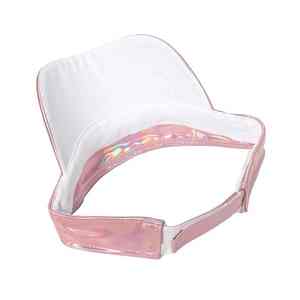 High Quality <b>Sun</b> Visor <b>Hats</b> Women <b>Men</b> Holographic PVC <b>Sun</b> Visor Outdoor <b>Sun</b> PU Leather Visor <b>Hat</b> - Product Image 4
