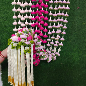 Guirnalda de flores de peonía artificial con borlas y cuentas telón de fondo de boda Nikah Mehndi Sangeet Eid templo regalo y decoración de escalera Toran - Product Image 1