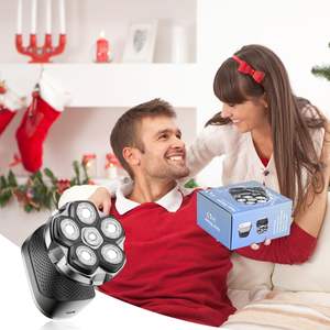 Afeitadora Rotativa 6D para Hombre, Rasuradora Eléctrica para Cabeza Calva con Pantalla LED, Uso en Seco/Húmedo, Carga USB, Cabezal Magnético, Resistente al Agua IPX7, Repuesto de Cabezal - Product Image 1