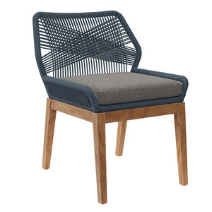 Juego de mesa de comedor redonda para exteriores con 4 sillas Combinación de madera de teca Rattan-Noo - Product Image 5